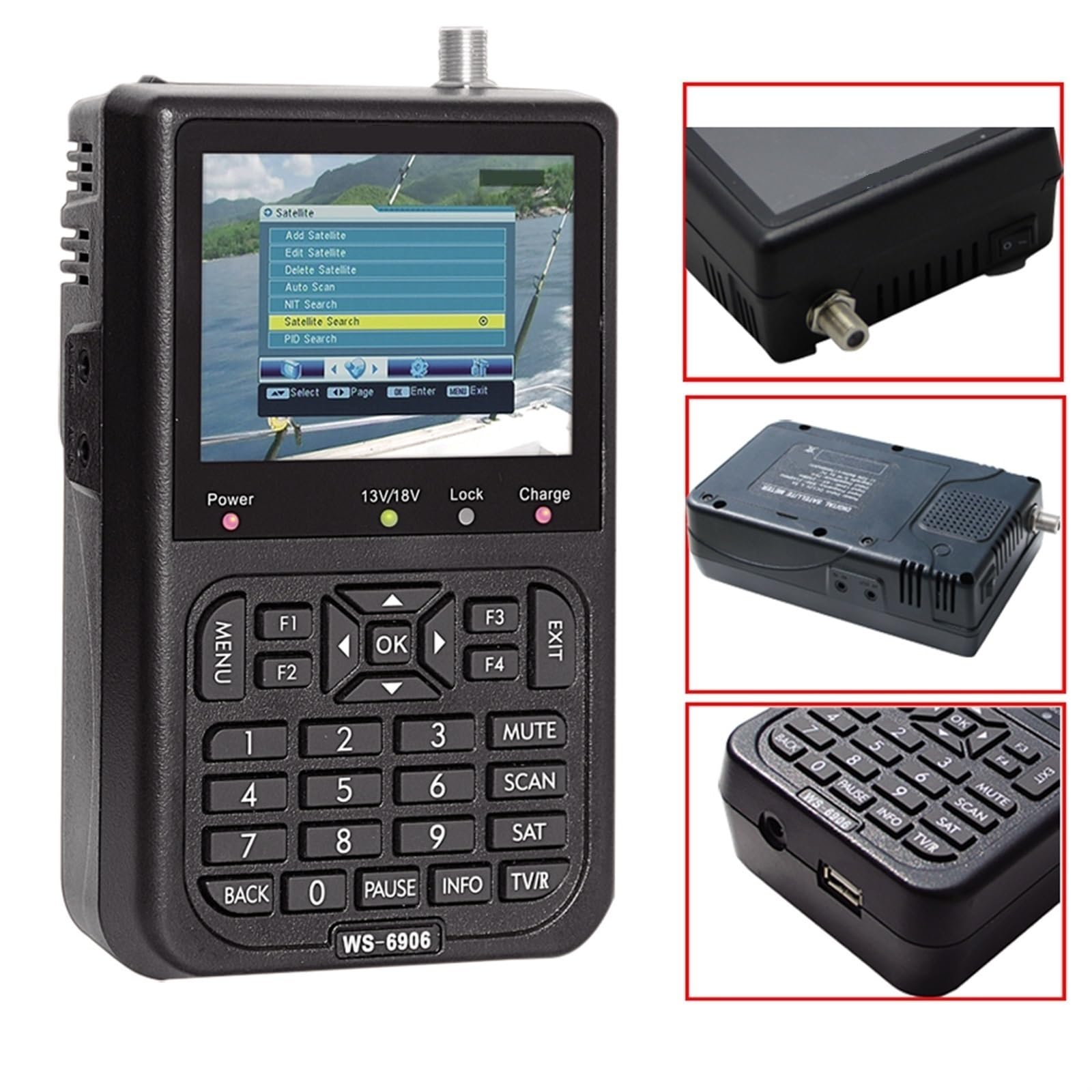 Buscador De Señal Satélite Digital LCD DVB-S 3,5 Pulgadas, Medidor DVB S, Buscadores Completos FTA DeteccióN Precisa
