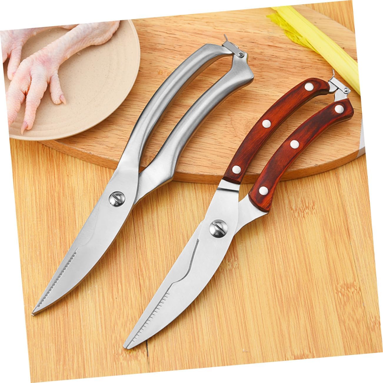 Kitchen Scissor Chicken Bone Shears Stainless Steel Fish Scissors Food Shredder