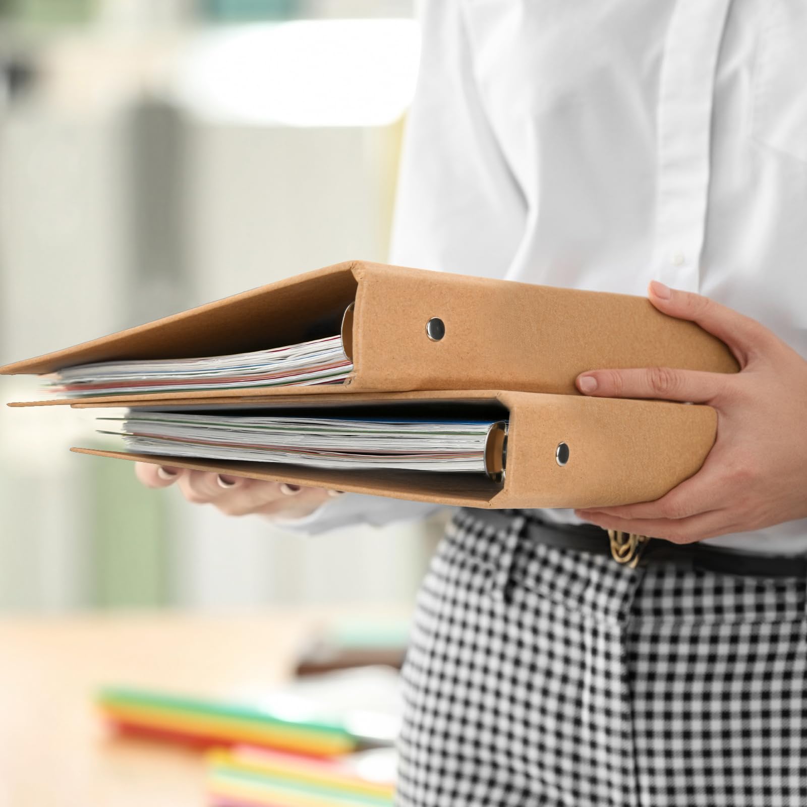 2pcs Kraft Paper 6-Holds Round Ring Binder Binding Hard Cover Protector For Journal Note Book A5 Size Edd2066c D90c 46ea 9c32 8713bf80da64.b7a57ba0c91b9c7956cb7680f89bd57a - View #2