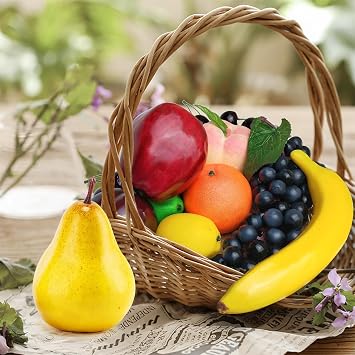 Lorigun Artificial fruits set for decoration fake fruits props,10 kinds of fruit (total 12 Pcs)