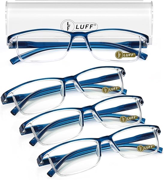 LUFF 4Pairs Anti-Blue Ray Reading Glasses Portable Ultralight Readers - 1