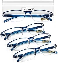 LUFF 4Pairs Anti-Blue Ray Reading Glasses Portable Ultralight Readers
