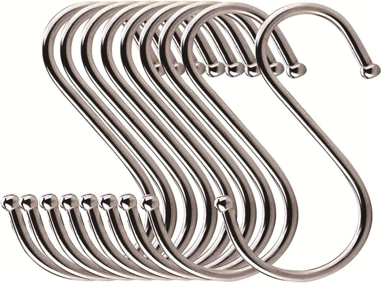 S Shaped Hanging Hooks S Hook Multi Purpose Hook Large 10PCS (L-9cm-10PCS)