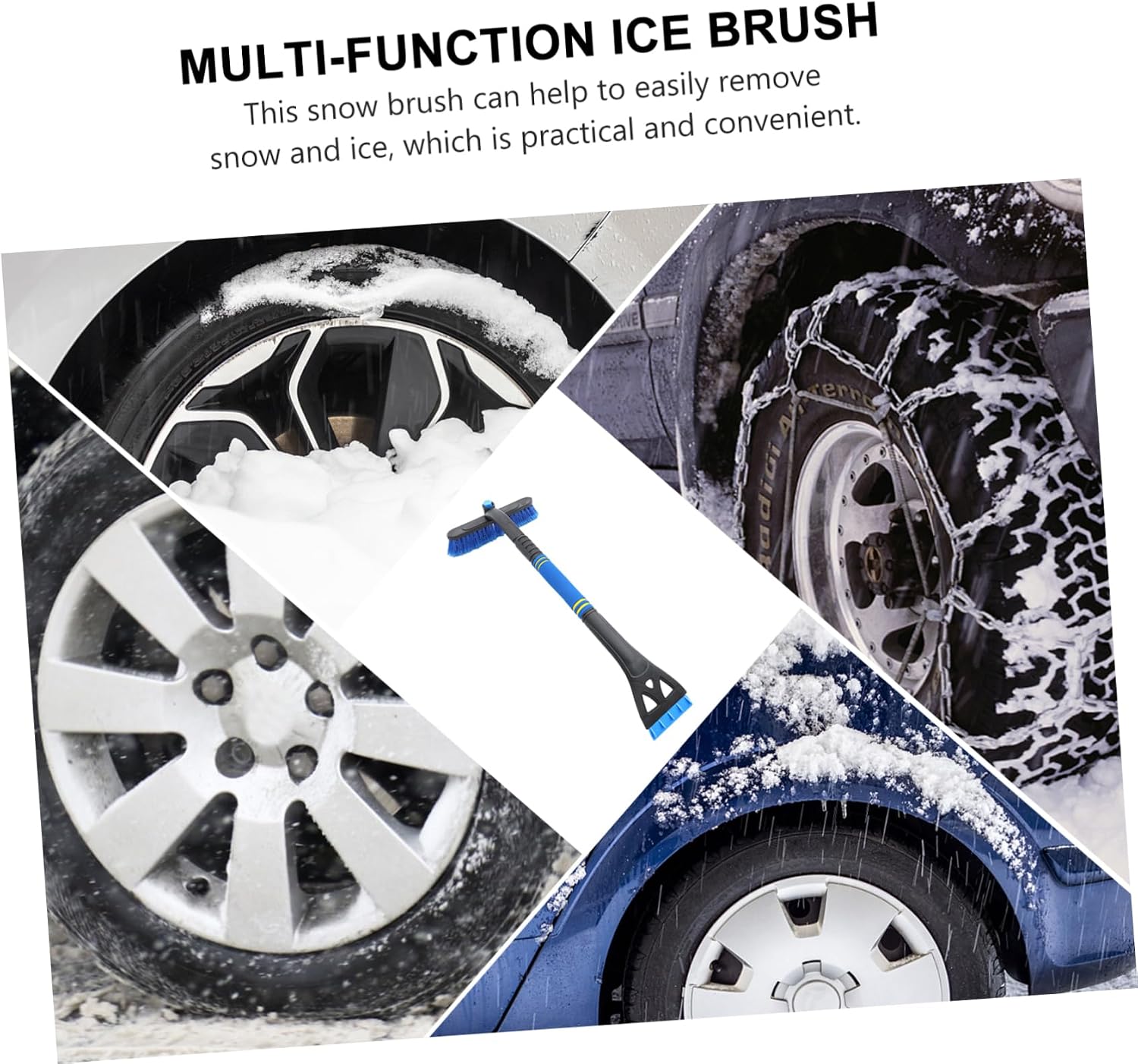 STOBAZA Adjustable Brush for Car Snow Shovel Multi-Function Ice Scraper Snow Scoop Removal Tool