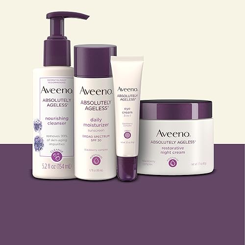 Miniatura 6 de Aveeno Absolutely Ageless - Limpiador facial nutritivo diario, extracto de mora rico en antioxidantes, maquillaje no comedogénico, lavado facial de