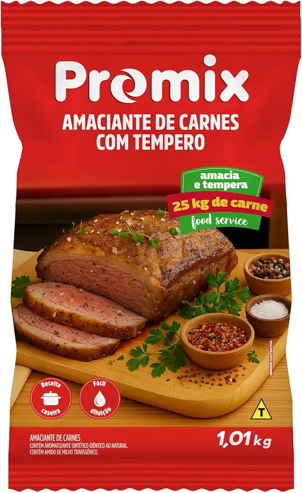 Amaciante de Carne com Tempero Promix 1,01kg – Amaciante e Temperador para Carnes – 1 Unidade