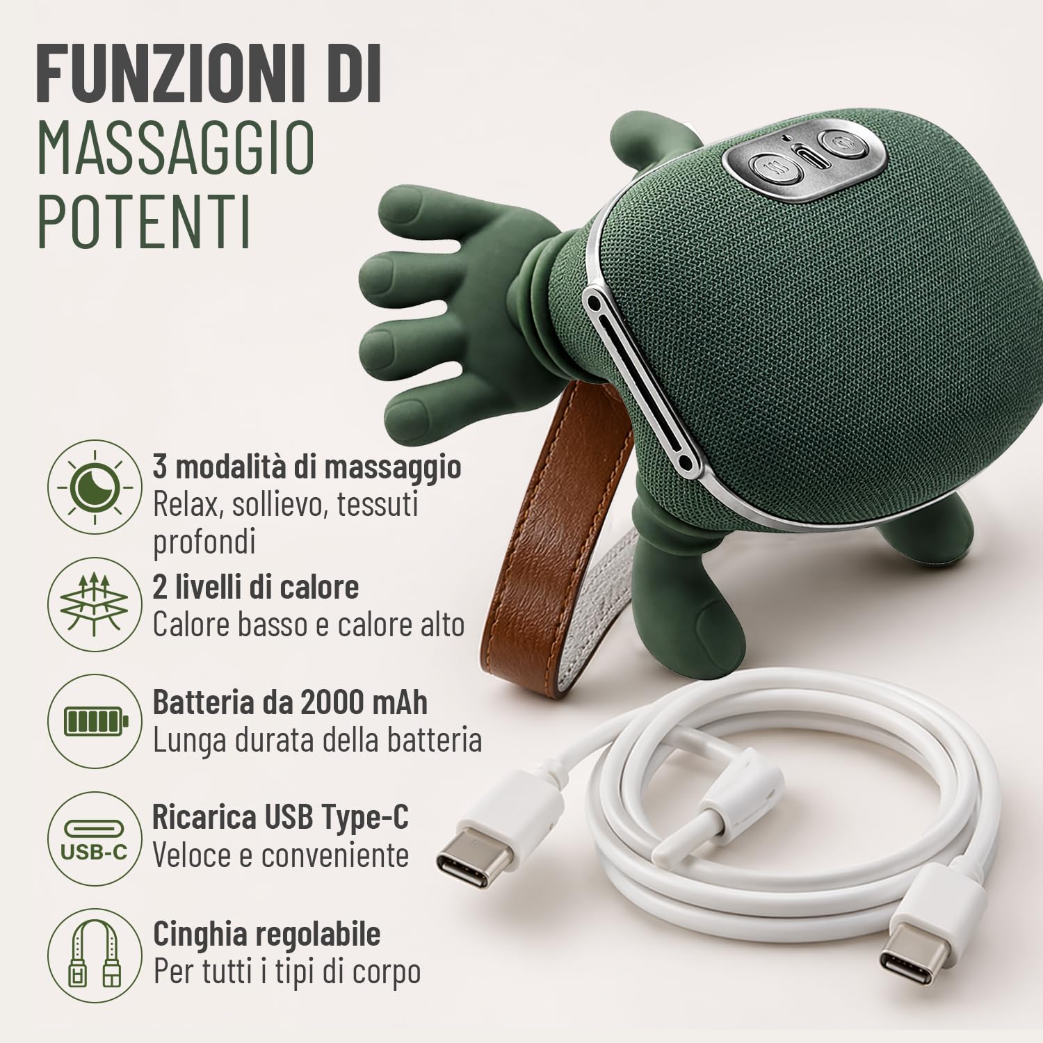 BeFit24 Massaggiatore Cervicale Ergonomico 4D Senza Fili, Massaggiatore Collo e Spalle con Calore, Massaggio Cervicale Profondo per Sollievo dal Dolore, Cuscino Massaggiante Schiena Portatile USB