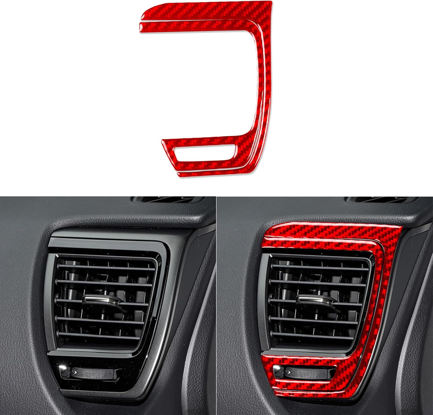 Real Quality Carbon Fiber Decor Car Co-Pilot Side A/C Air Vent Decal Compatible with Lexus NX 250 350 350h 450h+ 2022 2023 2024 Interior Accessories Sticker Trim 2pcs Red