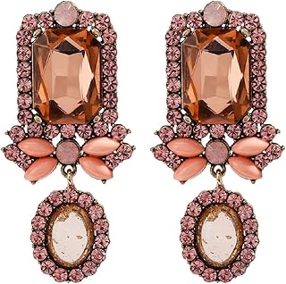 Rectangle Chandelier Earrings, Teardrop Chandelier Dangle Earrings for Women, Bohemian Teardrop Rectangle Earrings, Sparkling Square Stud Earrings Boho Jewelry, Rectangle Geometric Drop Earrings for Girls, Cute Chandelier Statement Earrings Accessories Gift