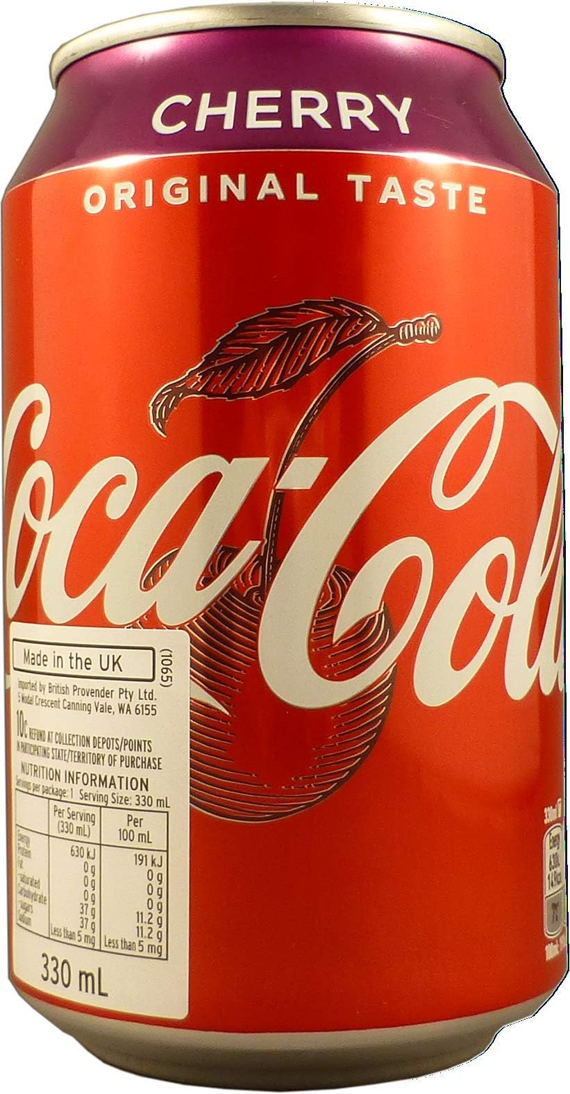 Coca-Cola Sparkling Cherry Flavour Soft Drink, 330, Vegetarian
