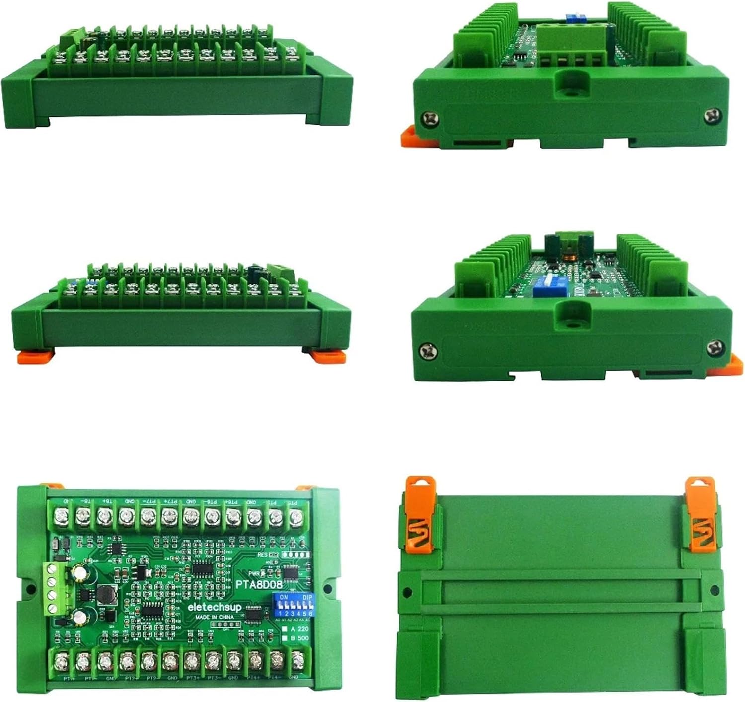 PTA8D08 8ch DC 8-30V PT100 RTD RS485 Temperature Sensor Module Modbus RTU Platinum Thermal Resistance Collector -40~500C(A with Rail Box)