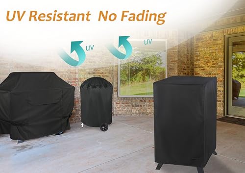 Miniatura 6 de NettyPro Funda para parrilla resistente al agua de 32 pulgadas, resistente a la decoloración y a los rayos ultravioleta, para parrilla de 2