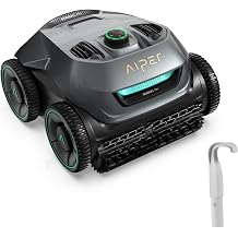 AIPER Seagull Pro Cordless Robotic Pool Cleaner with Hook, WavePath Navigation, Wall-Climbing, Quad-Motor, 150 mins Runtime for Inground Pools up to 1,600 sq.ft, ZT6002