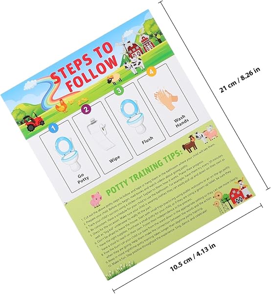 YARNOW Tabla de Entrenamiento con Pegatinas Reutilizables para Niños para Ir al Baño de Papel Que Fomentan el Uso Independiente del Inodoro en Niños Pequeños - 2