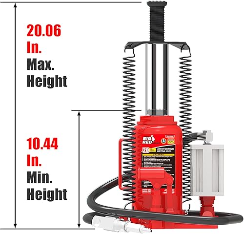 Miniatura 6 de BIG RED ATZ120005R Torin Heavy Duty Pin Type Professional Car Jack Stand, rojo, 1 par y TA92006 Torin neumático neumático botella hidráulica de aire