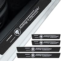 Vista 1 de NEFZT508KLT-4PS - Protector de umbral de puerta de cuero de fibra de carbono para automóvil, protector universal de pedal de bienvenida, resistentes