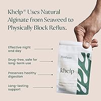 Vista 1 de Khelp All-Natural Reflux Support – Premium Alginate Supplement GERD, Heartburn, LPR & Acid Reflux Drug-Free, Designed for Daily Use No Dyes or