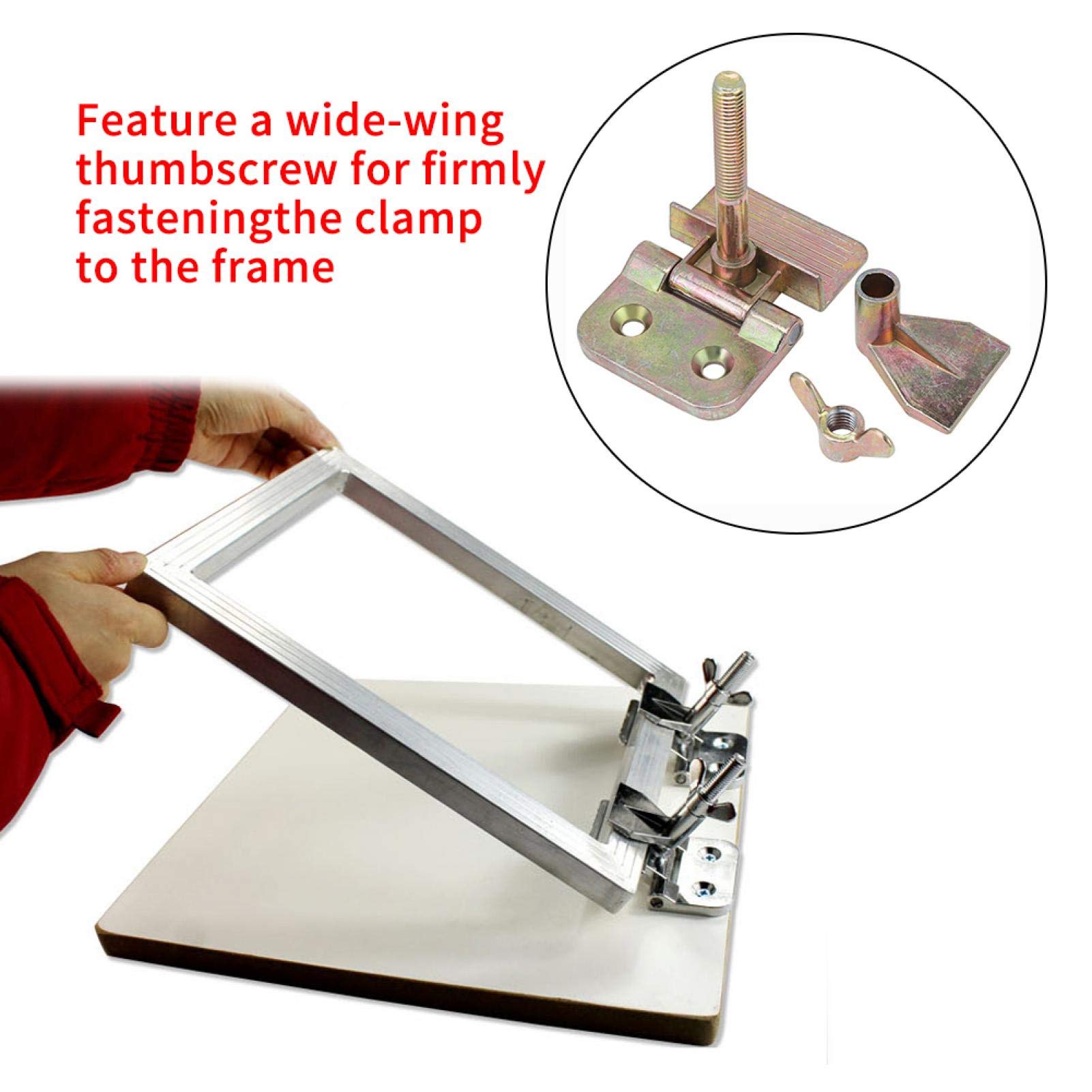 Hinge Clamp, 2 pcs/set Silk Screen Printing Metal Frame Hinge Clamp Screen Printing Press DIY Hobby Tool - Image 3