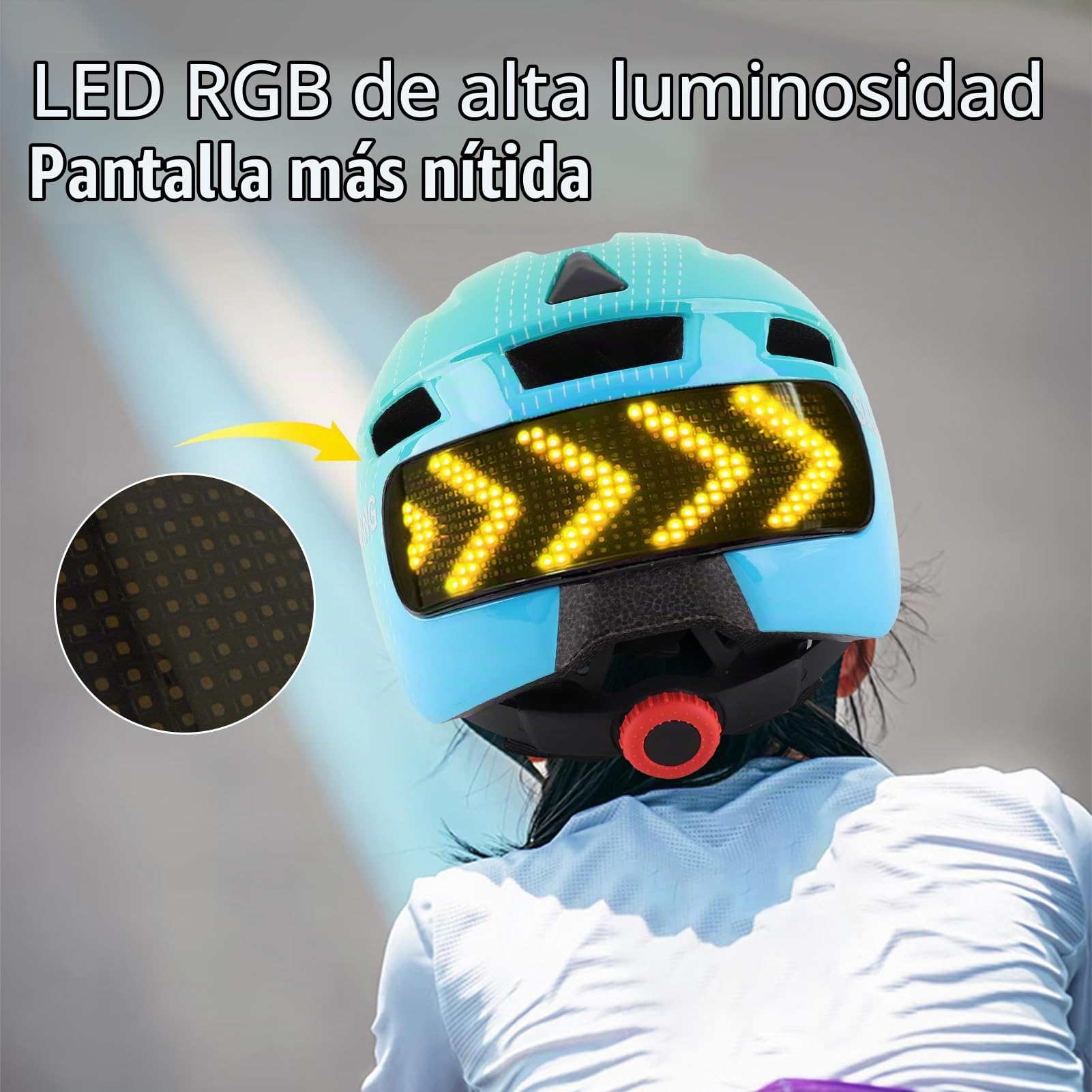 Casco de Bicicleta para Niños con Pantalla LED, Luz, para Ciclismo, Patinaje, Scooter, Deporte, Equitación, con Luces Intermitentes y Control Remoto