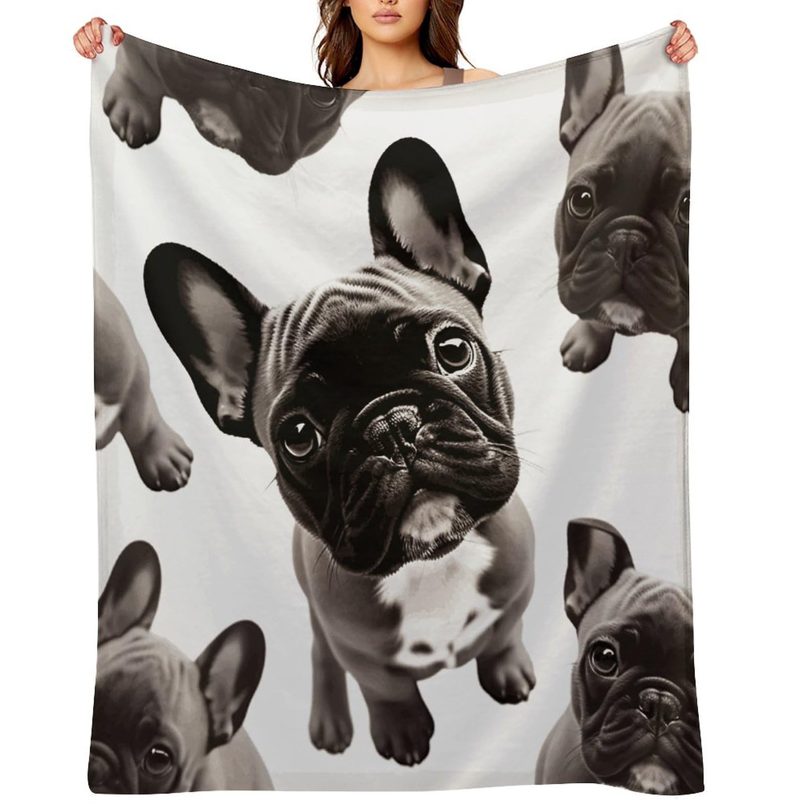 Fekiloot Style French Bulldog2 Throw Blankets Camping Blanket50 X60