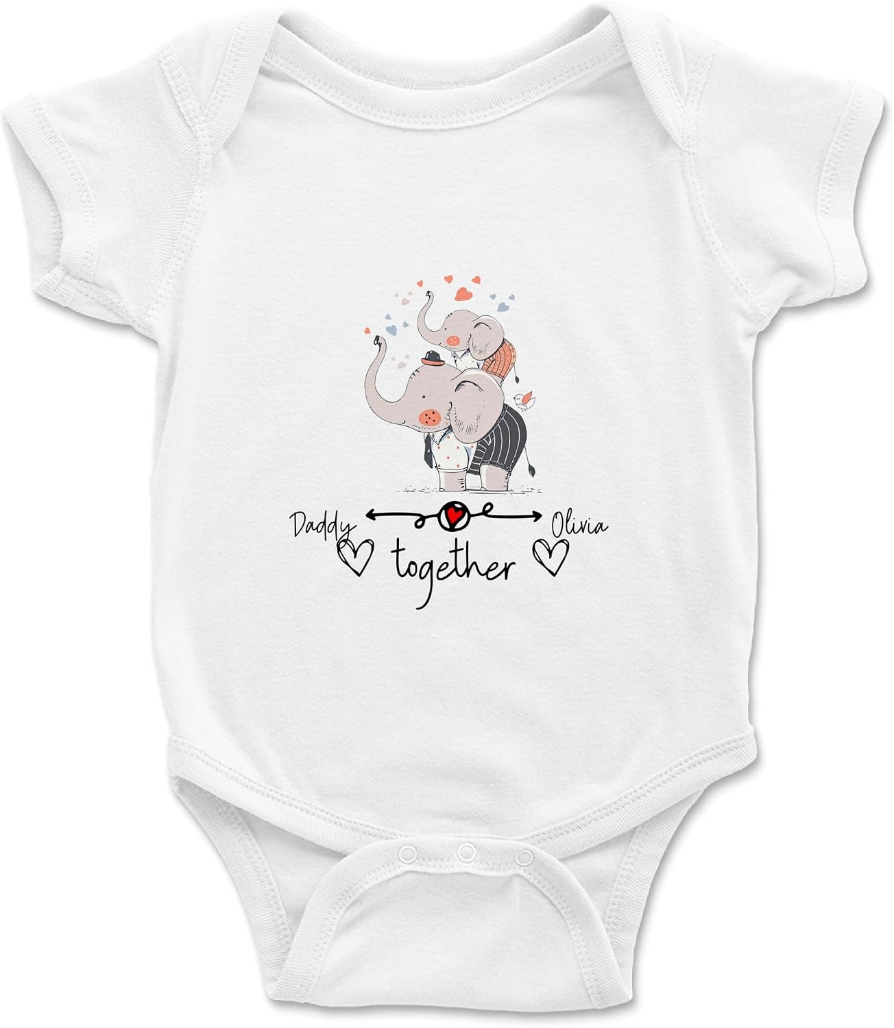Gossby Custom Baby Onesie - Personalized Baby Boy, Girl Bodysuit with Design, Name - Gift Newborn, New Dad - 0-24 Months
