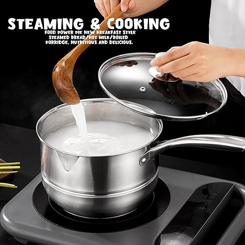 Miniatura 4 de Juego de freidoras de acero inoxidable con cesta, ollas multifuncionales 3 en 1, para cocinar al vapor, freír y hervir, juego de freidora de caldera