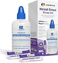 Nasal Wash Kit - 300ml Bottle + 20 Sachets of Saline, Nasal Sinus Wash - Neti Pot for Nasal Sinus Relief and Nasal Hygiene (250ml Squezze + 20 Salt)