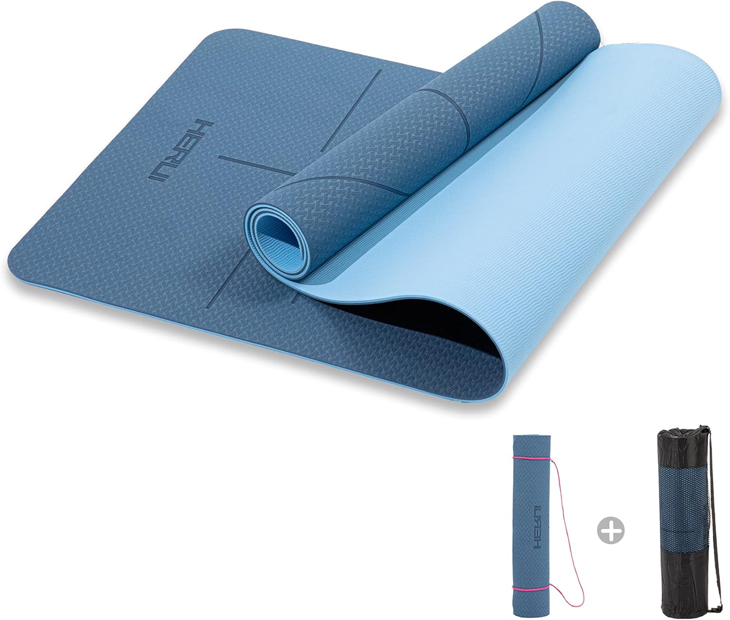 Herui Technology HERUI Yoga Mat Alignment Lines AntiSlip Exercise Mat