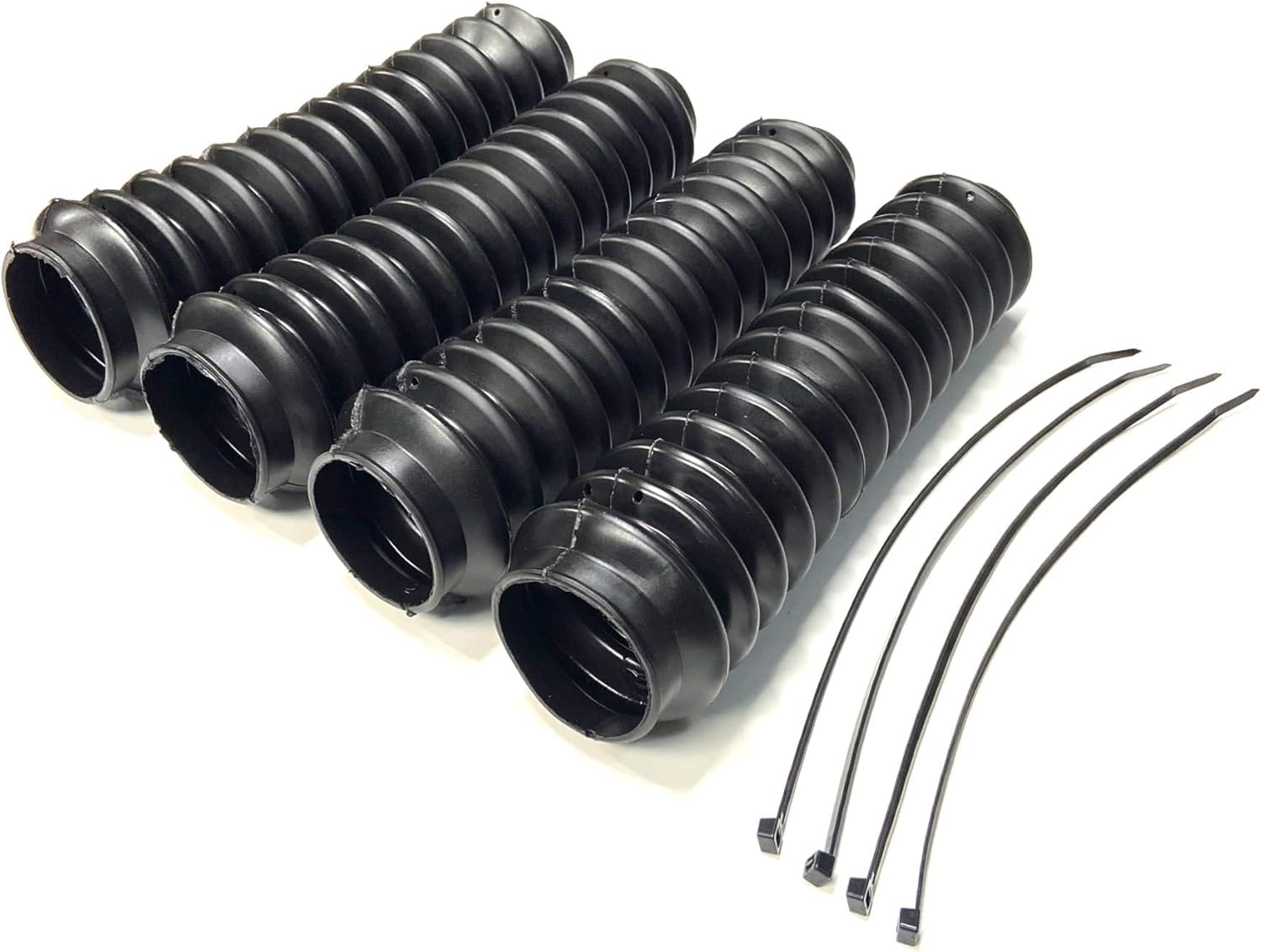 Rocky Road Automotive Universal Shock Absorber Dust Boots Set of 4 - 2" x 11" Black Polyurethane for Pro Comp, Rancho, Rough Country