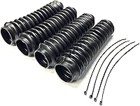 Rocky Road Automotive Universal Shock Absorber Dust Boots Set of 4 - 2" x 11" Black Polyurethane for Pro Comp, Rancho, Rough Country