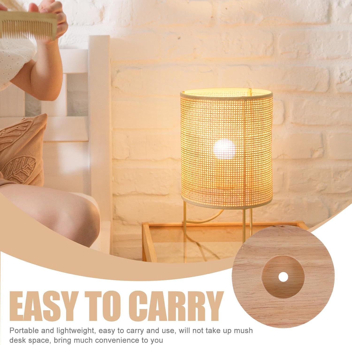 2pcs Round Wooden Lamp Base for DIY Crafts and Weddings image 3