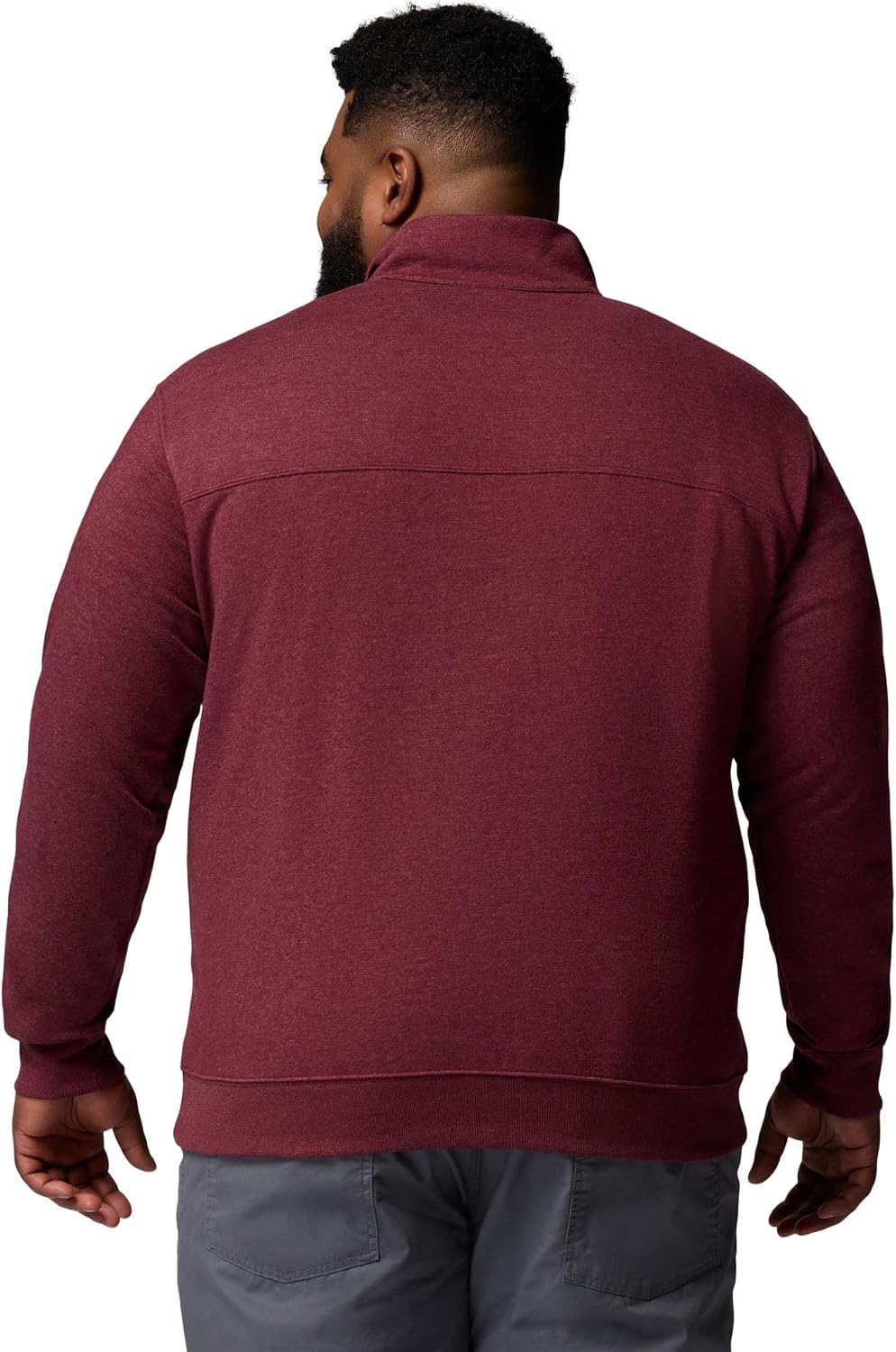Columbia Men's Hart Mountain II Half Zip Fleece Jacket, Rich Wine Heather, X-Large Tall