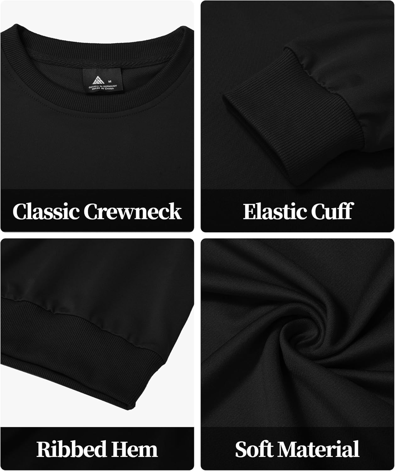 ZITY 3 Pack Men's Crewneck Sweatshirts Lightweight Long Sleeve Casual Pullover Moisture Wicking Sweatshirts for Men - Image 5