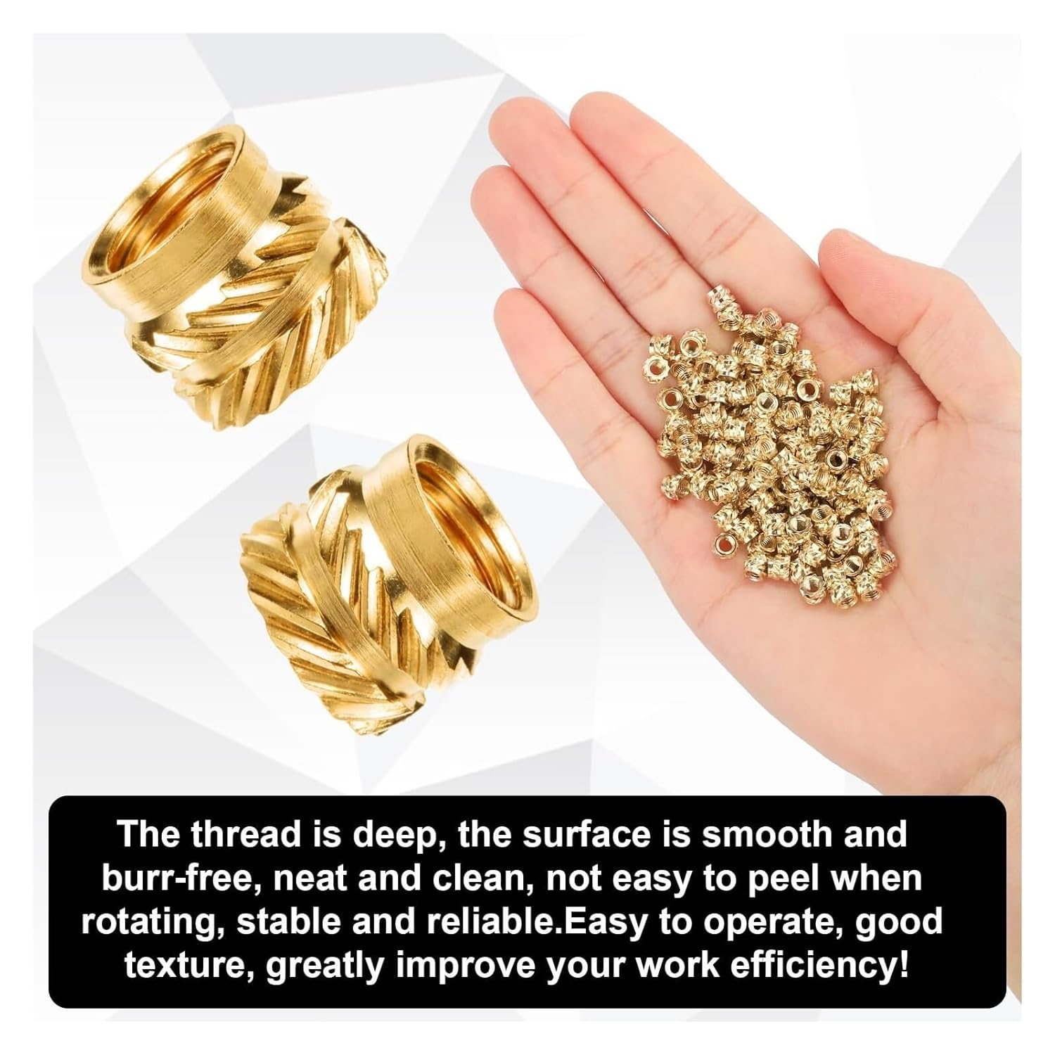 50pcs Brass Hot Melt Insert Knurled Nut M4 Thread Heat Molding Double Twill Injection Embedment(8mm)
