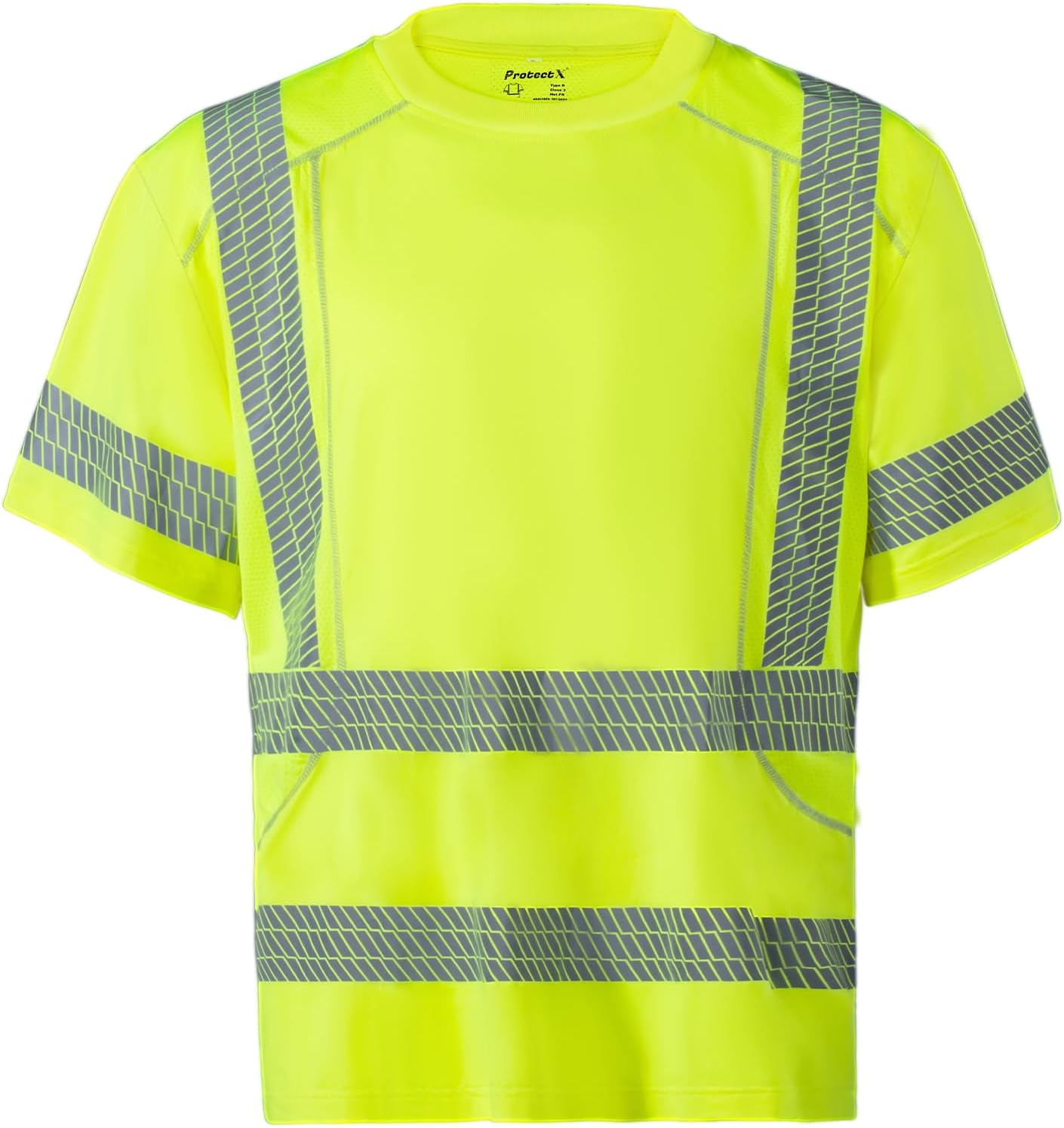 ProtectX High Visibility Short Sleeve Shirts Reflective Hi Vis Safety Shirts for Men and Women Shirts for Construction 1 Pack