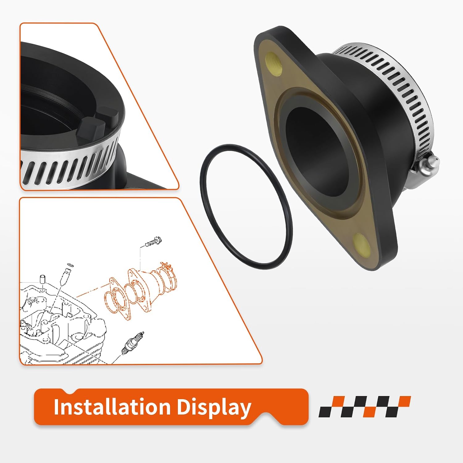 Carburetor Intake Manifold Boot Adapter for Suzuki Eiger KingQuad 400 2x4/4x4 LT-F400 LT-A400 2002-2010 13101-38F00