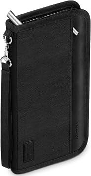 Travel Wallet, RFID Blocking Family Passport Holder, Wrist Strap
