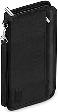 Travel Wallet, Family Passport Holder, RFID Blocking Travel Accessories Document Organiser for Tickets, Cards, Cash, Pen, Key, Waterproof Cover Holiday Essentials Case for Man & Woman, Black