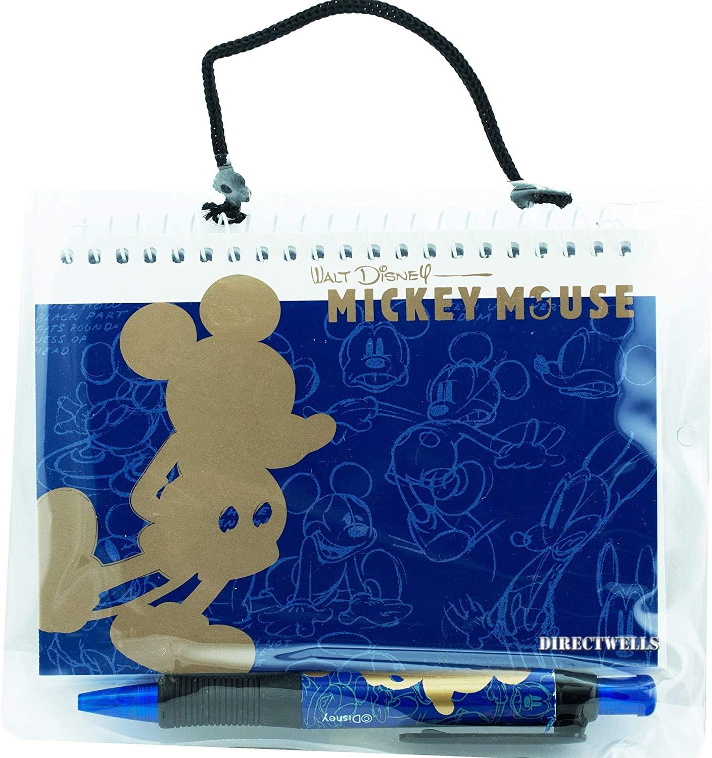 Disney Authentic Mickey Mouse Spiral Autograph Book Notebook with Retractable Pen (Blue)