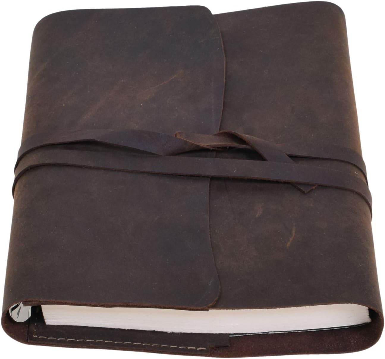 Rustic Vintage Leather Journal Writing Notebook Antique Handmade Leather Bound Daily Notepad for Men & Women Unlined Paper Perfect for Gift for Art Sketch Book Travel Diary & Notebooks to Write in (8 x 6 Inches)