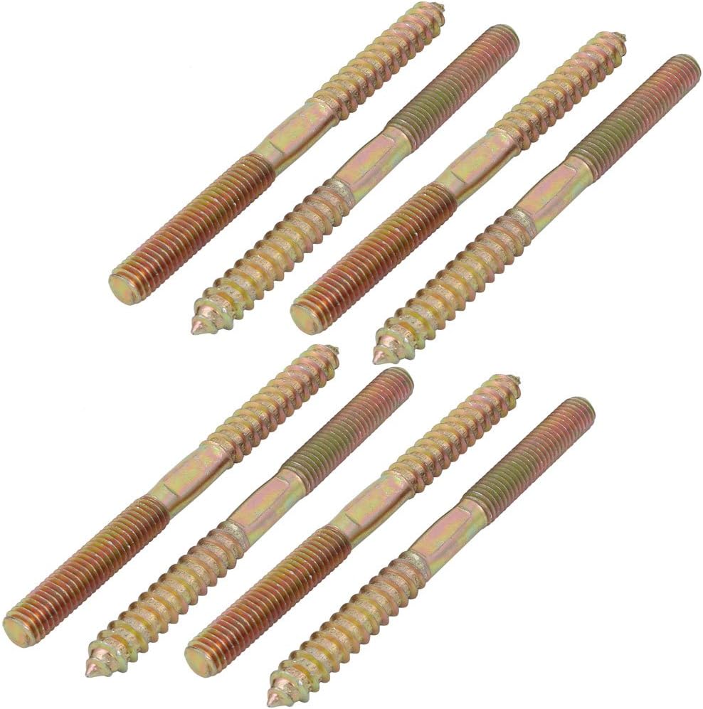 M8x100mm Carbon Home Hardware Steel Zinc Plated Self-Tapping Hanger Bolt 8pcs Model:15as198qo372