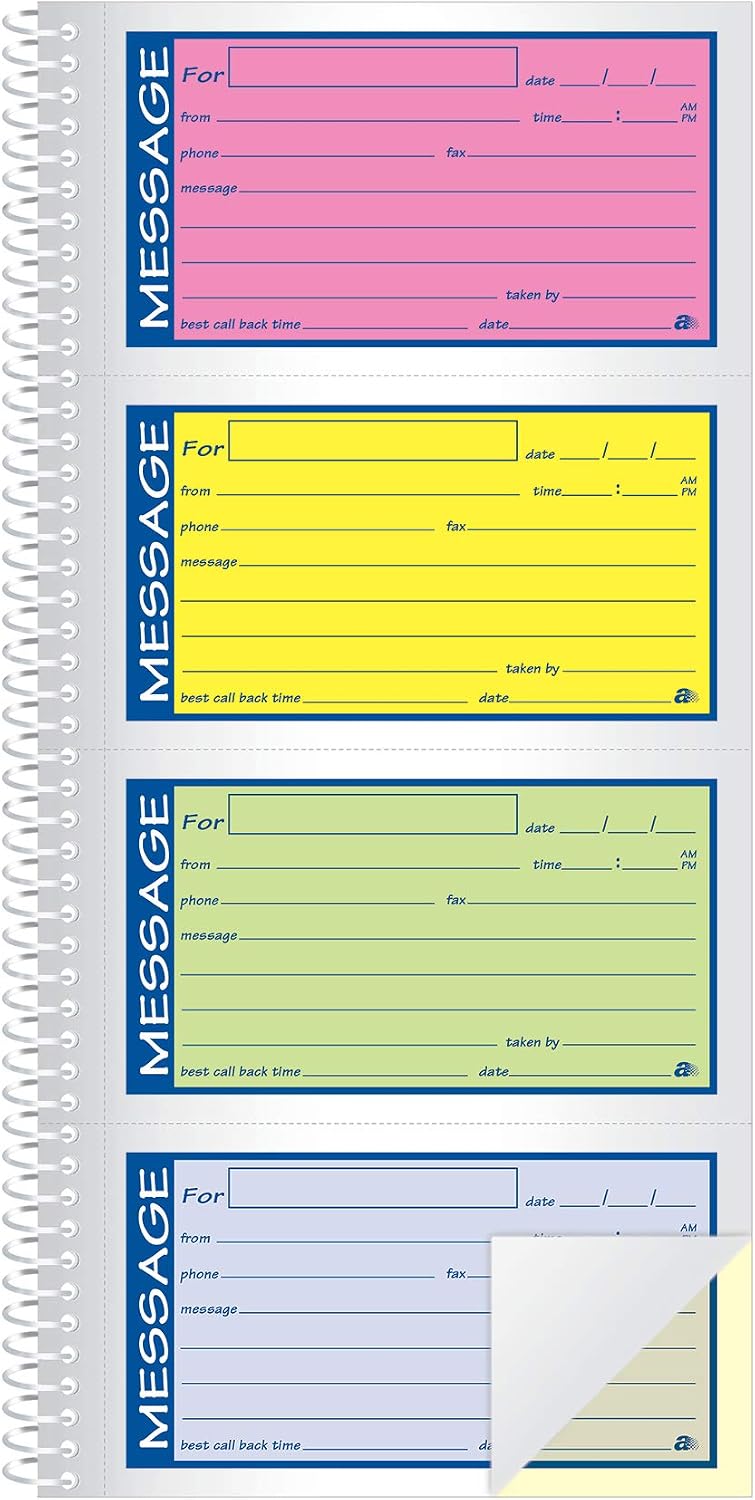 Adams® High Impact Phone Message Book, 2-Part Carbonless, 5-1/4" x 11", 200 Sets per Book (SC1153RB)