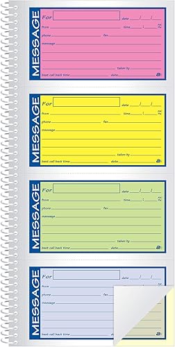 Miniatura 3 de Adams® Libro de mensajes de teléfono de alto impacto, 2 partes sin carbono, 5-1/4 x 11 pulgadas, 200 juegos por libro (SC1153RB)