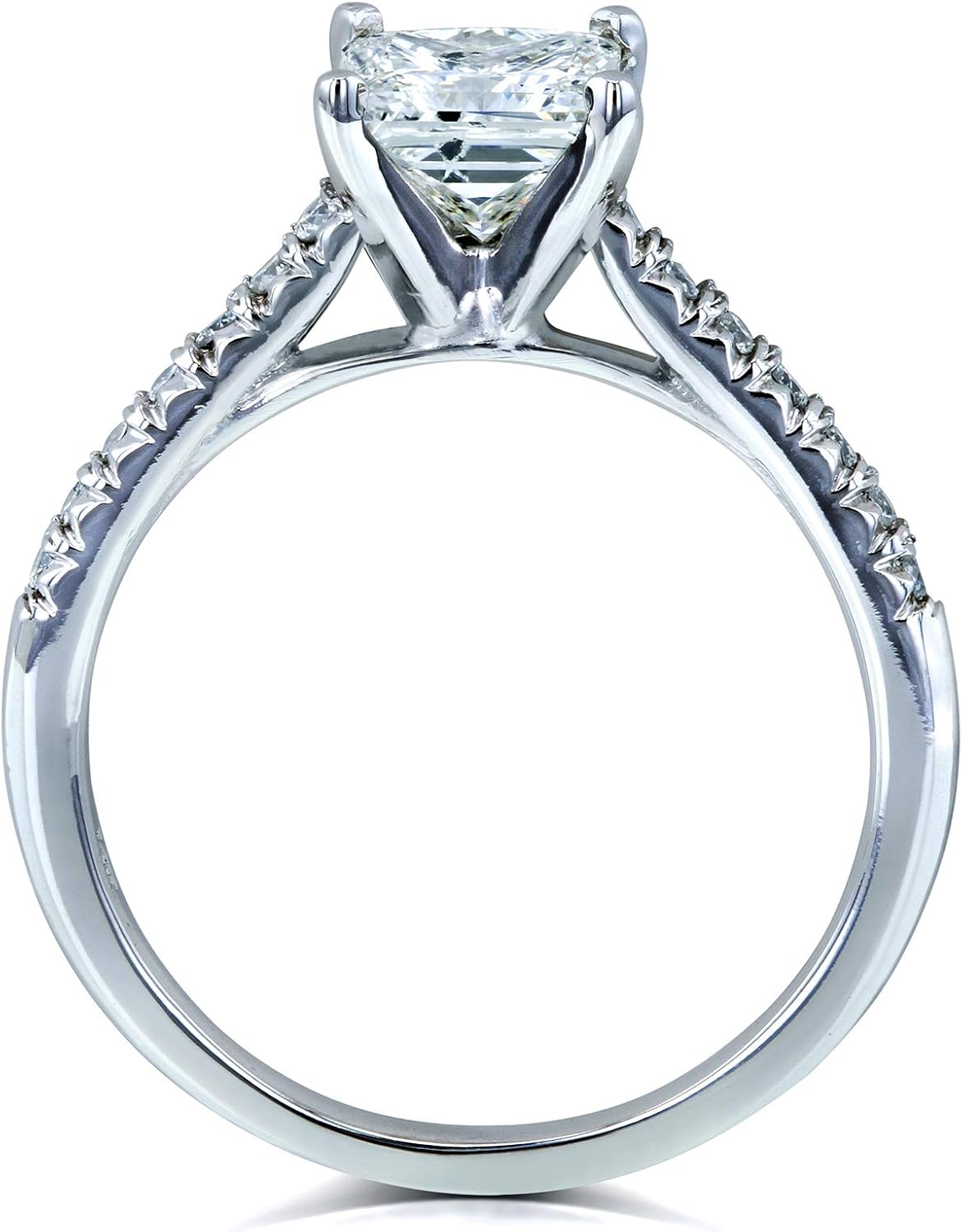 Kobelli Cushion 1ct Diamond French Pave Ring 14k White Gold