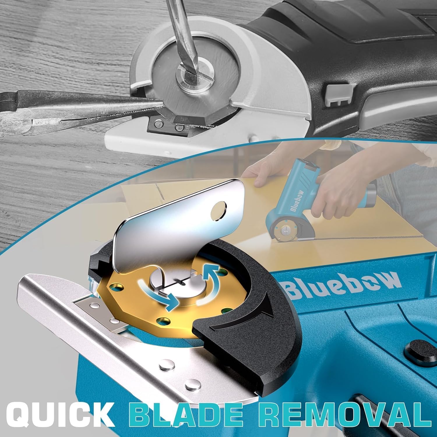 Bluebow Cordless Electric Scissors, Rechargeable Cardboard Cutter