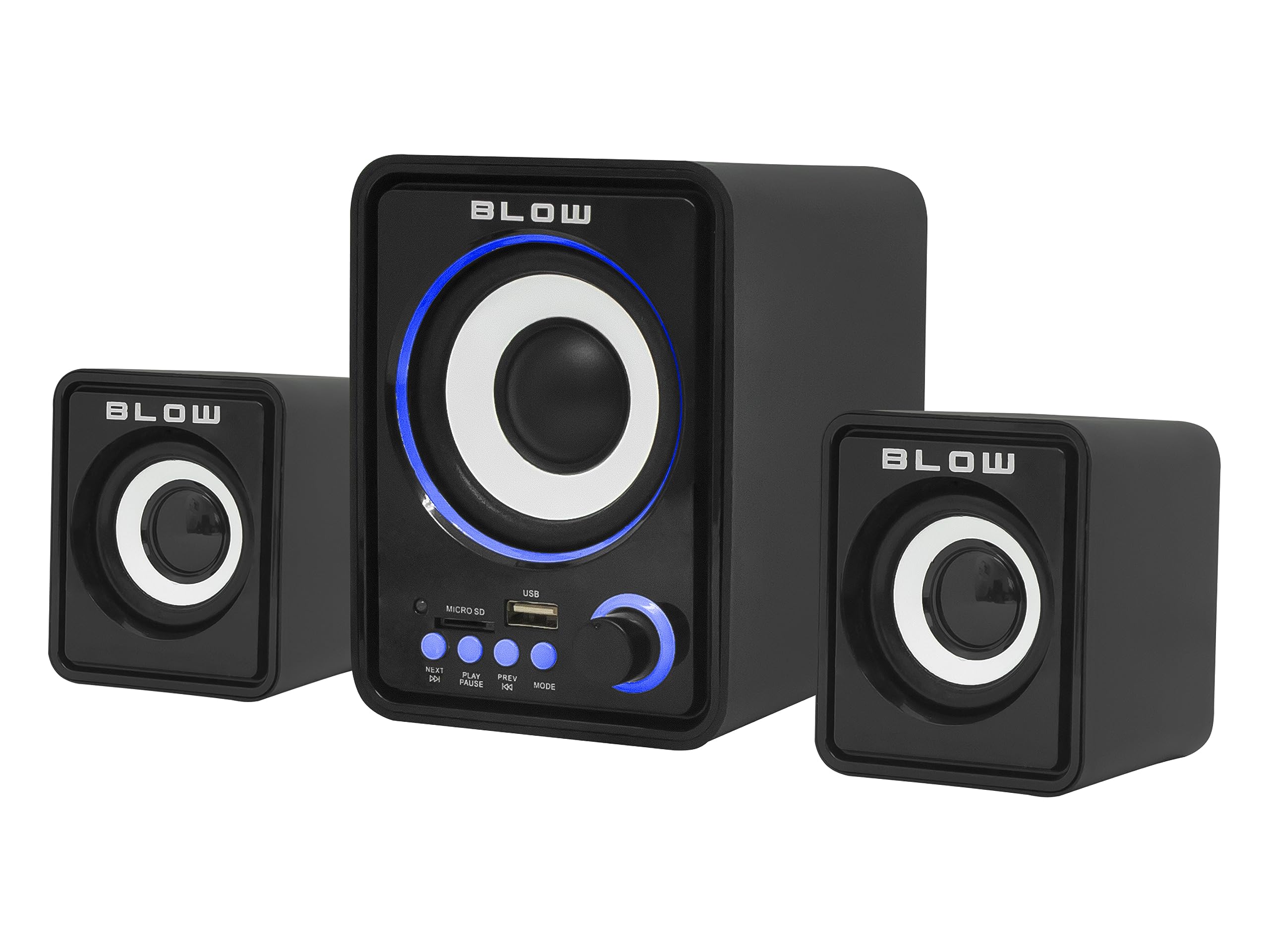 Blow MS-26 2.1 - Juego de altavoces estéreo para ordenador portátil (mini microSD, radio FM)
