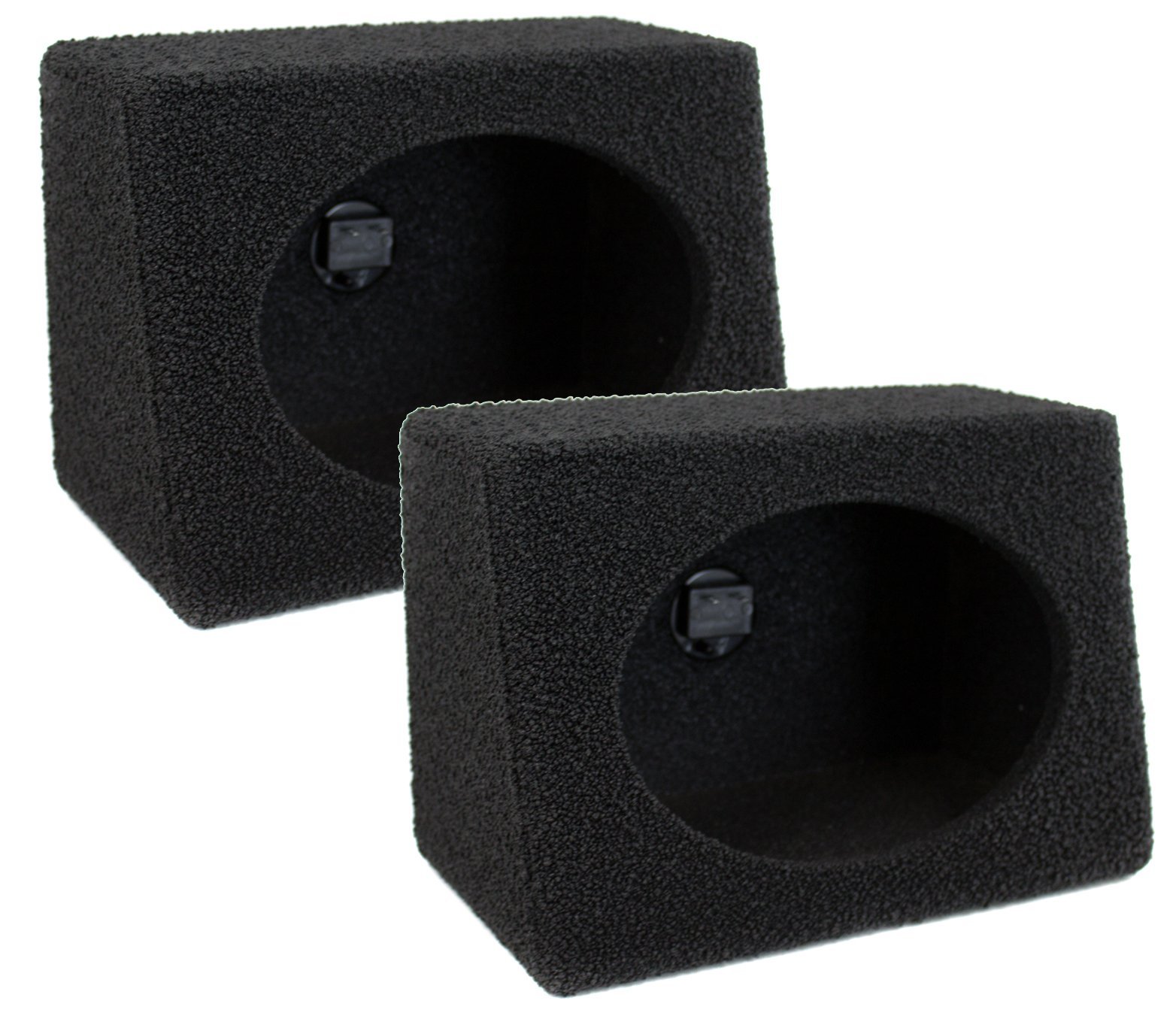 Q Power 6 by 9 Inches Speaker Box Audio Enclosure with Durable Black Bed Liner Spray Finish with Terminal Cup Connectors (2 Pack)