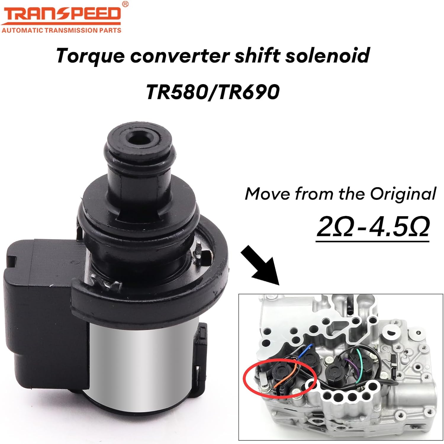 TRANSPEED TR580 TR690 Transmission Torque Converter Pressure Control Solenoid For Subaru Legacy Forester Outback Impreza