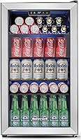 Honeywell 116 Can Beverage Cooler Mini Fridge with Glass Door - Adjustable Shelves for Soda, Beer, Wine in Office or Bar