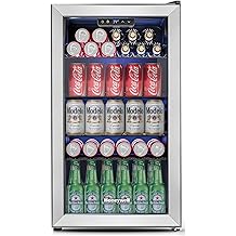 Honeywell Beverage Refrigerator and Cooler, 116 Can Mini Fridge with Glass Door for Soda Beer or Wine for Office or Bar with Adjustable Removable Shelving, Commercial Grade